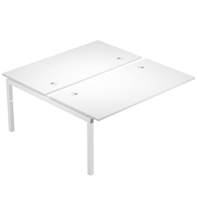 Immagine di Modulo aggiuntivo bench 2 posti WORK cm 120x165x75 gamba metallo piano bianco