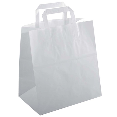 Immagine di Shopper Food kraft cm 27x17x29 bianco 250+