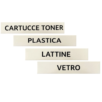 Immagine di Etichette adesive per cestini raccolta differenziata cm 29x6 colore bianco