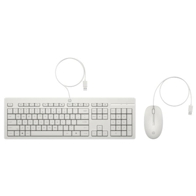 Immagine di HP Kit Mouse e tastiera HP Wired USB 225 Bianco 86J24AA