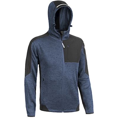 Immagine di Felpa full zip con cappuccio sottozero dakota colore blu navy taglia XS