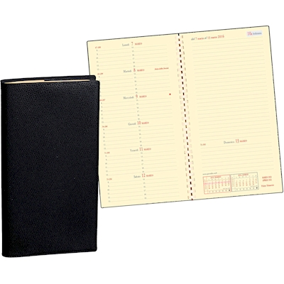 Immagine di Agenda Quo Vadis Impala Italnote S con spirale cm 8,8x17 nero