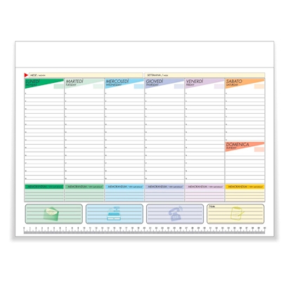 Immagine di Planning/base da tavolo settimanale cm 43,5x31,5 multicolore 25+