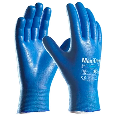 Immagine di Guanti in NBR Ataglia 19-007 MaxiDex colore blu taglia 8 - paio