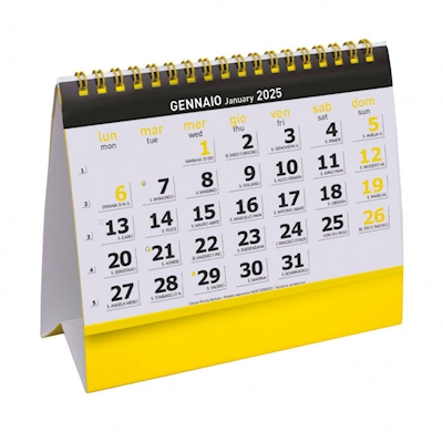 Immagine di Calendario da tavolo Essential Desk cm 16,5x14 giallo 100+