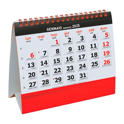 Immagine di Calendario da tavolo Essential Desk cm 16,5x14 rosso 100+