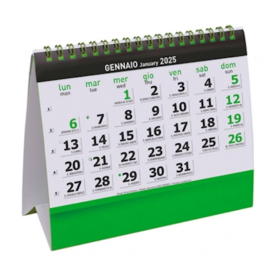 Immagine di Calendario da tavolo Essential Desk cm 16,5x14 verde 100+