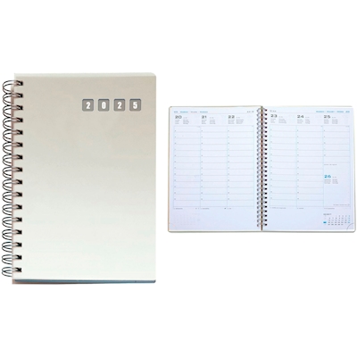 Immagine di Agenda in PPL con spirale settimanale cm 17x24 bianco 20+