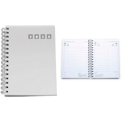 Immagine di Agenda in PPL con spirale giornaliera cm 15x21 bianco 20+