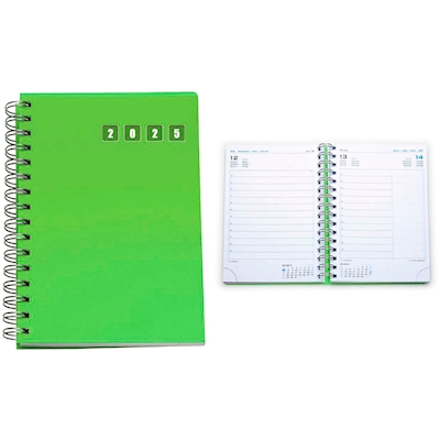 Immagine di Agenda in PPL con spirale giornaliera cm 15x21 verde 20+