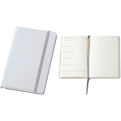 Immagine di Agenda/taccuino in PVC settimanale tascabile cm 9x14,5 bianco 50+