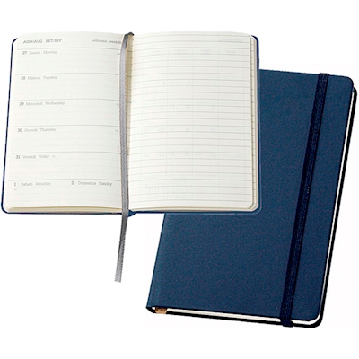 Immagine di Agenda/taccuino in PVC settimanale tascabile cm 9x14,5 blu 50+