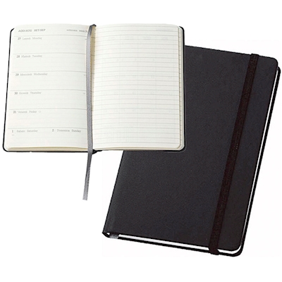 Immagine di Agenda/taccuino in PVC settimanale tascabile cm 9x14,5 nero 50+