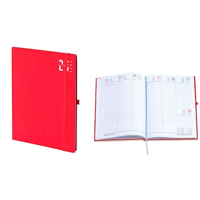 Immagine di Agenda Matra con elastico settimanale cm 17x24 rosso 20+