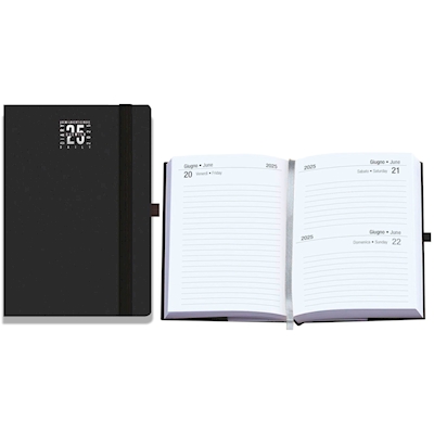 Immagine di Agenda/taccuino in PVC giornaliera tascabile cm 9x13 nero 40+