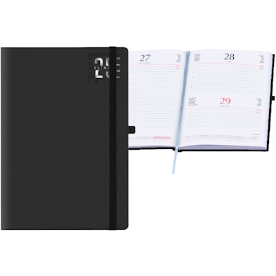 Immagine di Agenda Matra con elastico giornaliera cm 17x24 nero 20+