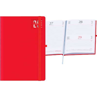 Immagine di Agenda Matra con elastico giornaliera cm 17x24 rosso 20+