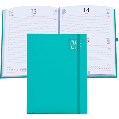 Immagine di Agenda Matra con elastico giornaliera cm 11x17 verde acqua 20+