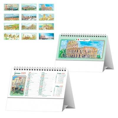 Immagine di Calendario da tavolo cm 19x14,5 Città d'Italia Acquerello 100+