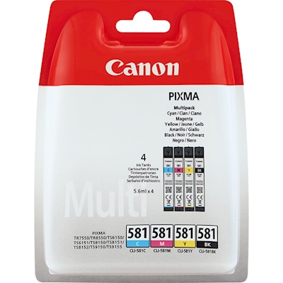 Immagine di Multipack Inkjet CANON CLI-581 2103C004 n+c - 4pz