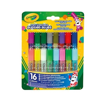 Immagine di Mini colle glitter lavabili CRAYOLA 16pz colori assortiti