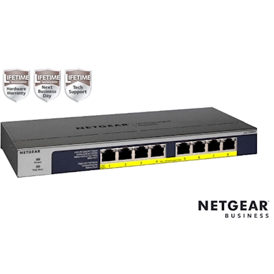 Immagine di Switch NETGEAR NETGEAR GS108PP-100EUS Switch Unmanaged PoE a 8 po GS108PP-100EUS