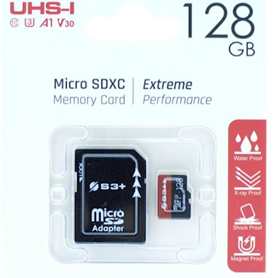 Immagine di Memory Card micro sd xc 128GB S3 PLUS S3SDC10V30E/128