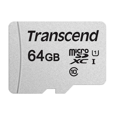 Immagine di Memory Card micro sd xc 64GB TRANSCEND TS64GUSD300S - microSD da 64GB, UHS-I U1 A1 TS64GUSD300S