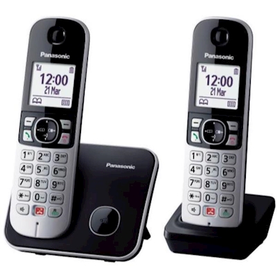 Immagine di Telefono cordless digitale PANASONIC CORDLESS KX-TG6852JTB DUO BLACK KX-TG6852JTB