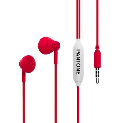 Immagine di Auricolari con filo sì 1 x jack 3,5mm Rosso PANTONE PANTONE - Stereo Wired Earphone PT-WDE001R1