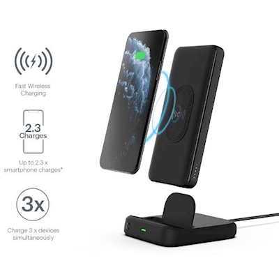 Immagine di Power bank nero 10.000 mah CYGNETT ChargeUp Duo con Dock di ricarica CY3106PBCHE