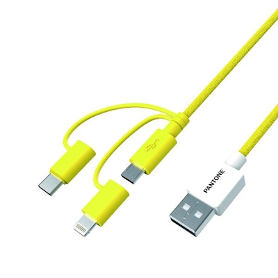 Immagine di Pantone 3in1 cable 1.2 mt yellow