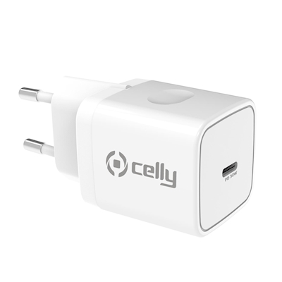 Immagine di Caricabatterie bianco CELLY TC1USBC30W - USB-C Wall Charger 30W [PRO POWER] TC1USBC30WWH