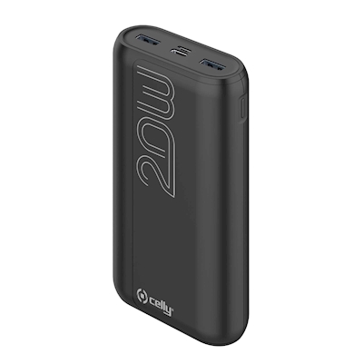 Immagine di Power bank Nero 20.000 mah CELLY PBPD20000EVO - Power Bank PD 20W 20000 Mah [PRO PO PBPD20000EVOBK