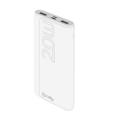 Immagine di Power bank Bianco 10.000 mah CELLY PBPD10000EVO - Power Bank PD 20W 10000 Mah [PRO PO PBPD10000EVOW