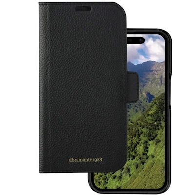 Immagine di Cover pelle Nero DBRAMANTE 1928 New York - iPhone 15 - Night Black NY61NIBL5674