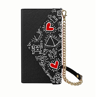 Immagine di Custodia poliuretano Nero CELLY KEITH HARING - Universal Magnetic Pochette up to 6 KHPHONEBAG