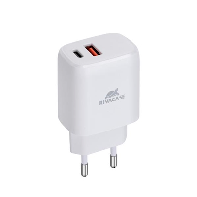 Immagine di Caricabatterie Bianco RIVACASE Caricatore da Parete -20W PD USBC+A PS4102W00