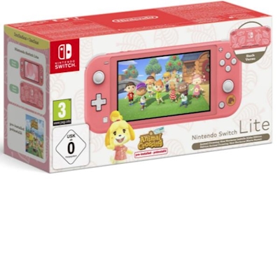 Immagine di Nin switch lite animalcrossing pink