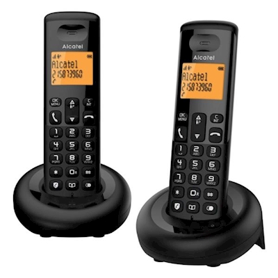 Immagine di Telefono cordless digitale ALCATEL ALCATEL E160 DUO BLACK ATL1426724