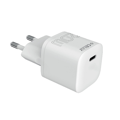 Immagine di Caricabatterie Bianco CELLY UCTC1USBC20W - 20W Wall Charger [ULTRA COMPACT] UCTC1USBC20WWH