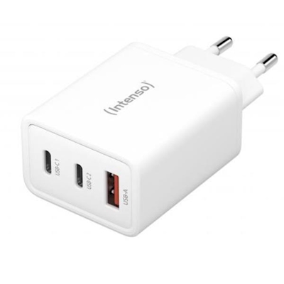 Immagine di Caricabatterie Bianco INTENSO POWER ADAPTER 2 USB-C + 1 USB A GAN 65W 7806512