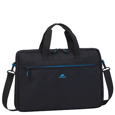 Immagine di Borsa a tracolla notebook da 15.6 poliestere nero RIVACASE Borsa per Notebook da 15,6â€ Nero 8037BK