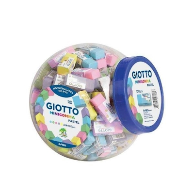 Immagine di Barattolo minigomme GIOTTO PASTEL colori assortiti