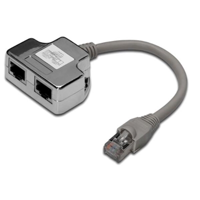 Immagine di Adatt. 2xrj45s f - 1rj45s m cat.5e