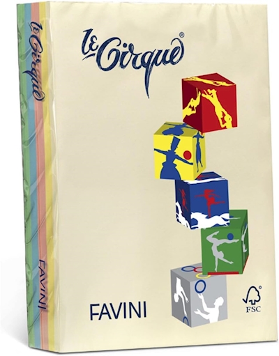 Immagine di Carta FAVINI LE CIRQUE MIX A4 g80 colori tenui assortiti risma da 500 fogli