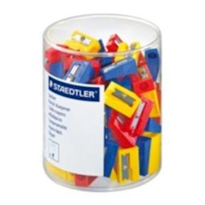 Immagine di Barattolo temperamatite in plastica ad un foro STAEDTLER colori assortiti