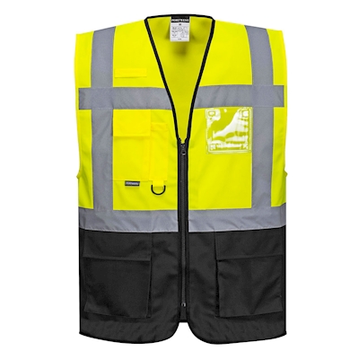 Immagine di Gilet PORTWEST EXECUTIVE VARSAVIA C476 colore giallo/nero taglia M