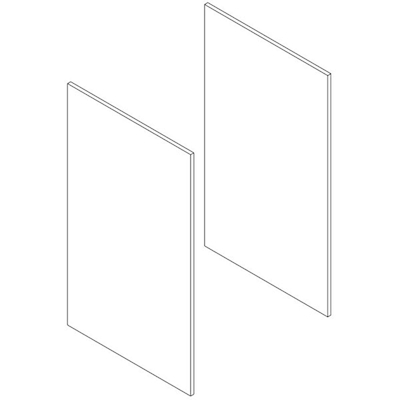 Immagine di Coppia fianchi di finitura per librerie GETWAY cm 78,1x1,2x46 finitura melaminico bianco