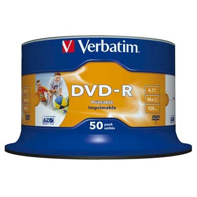 Immagine di Dvd-r VERBATIM Wide Printable 50 spindle 4,7Gb 16X